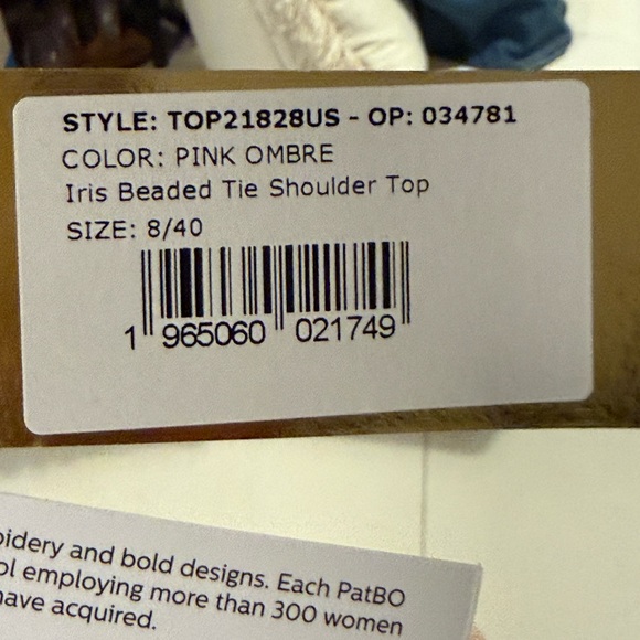 PatBO Iris Beaded Pink Ombre Top - Picture 5 of 5